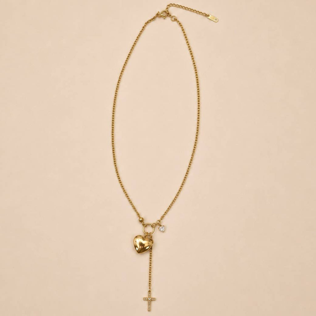 Gold & Cross Y Necklace