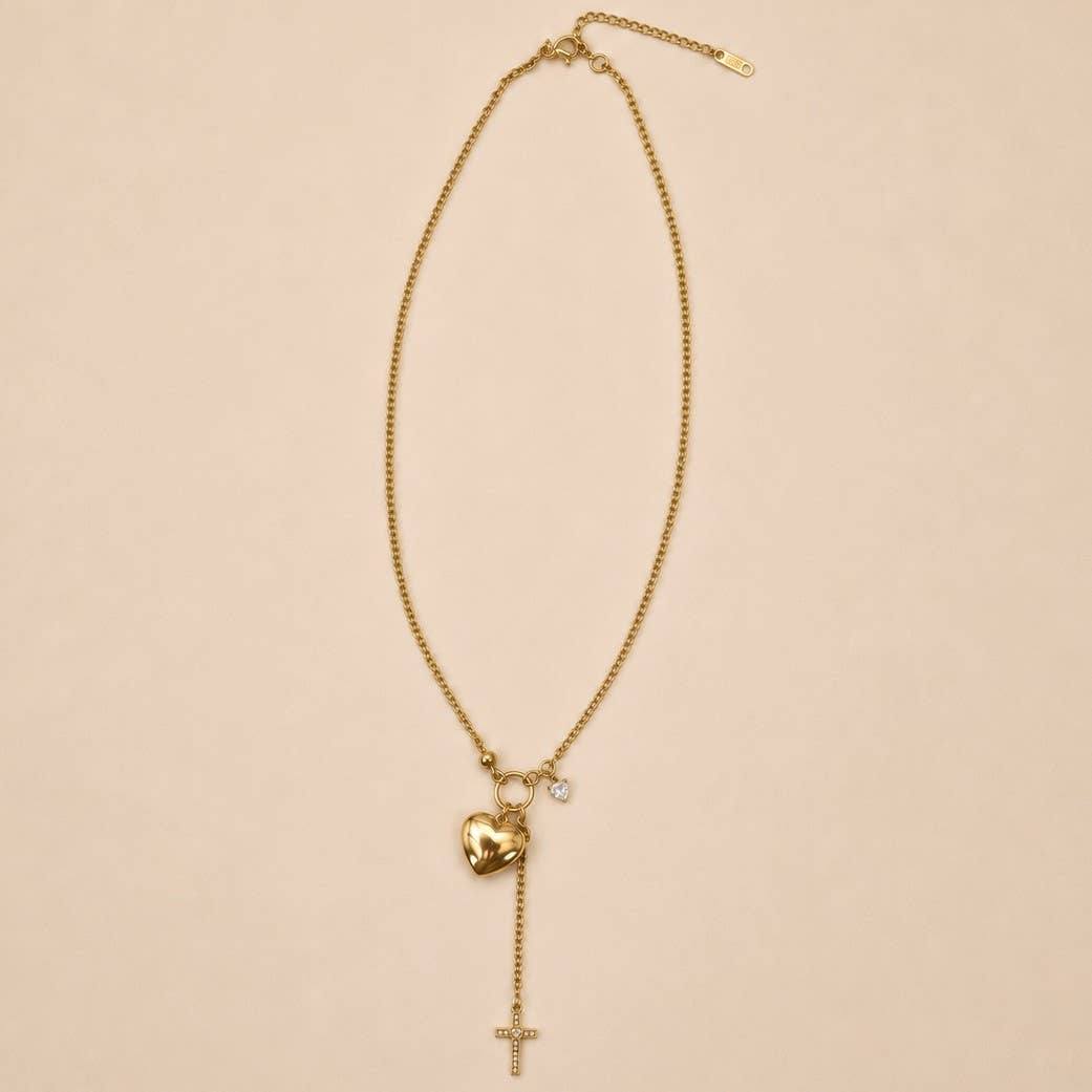 Gold & Cross Y Necklace