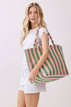 Striped Terry Beach Tote Bag