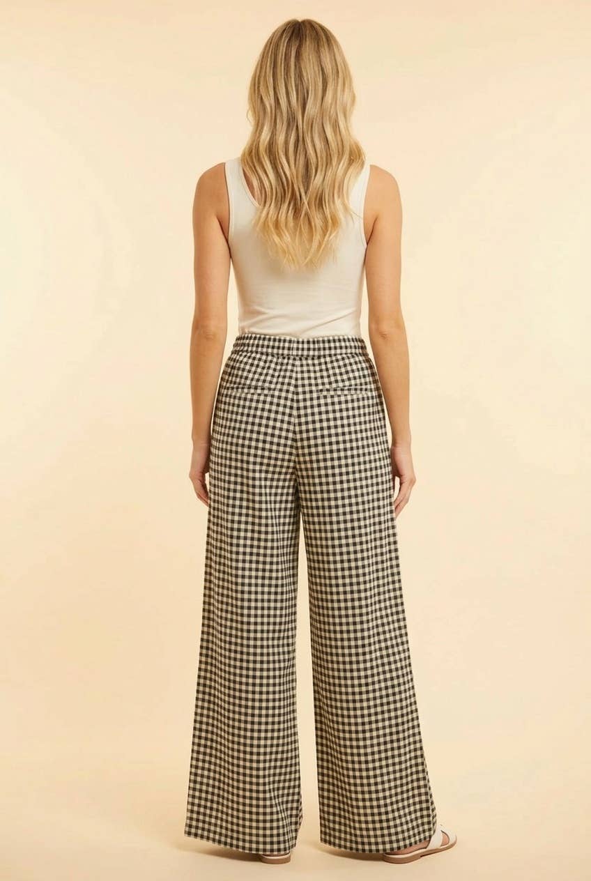 Check Please Wide Leg Pants