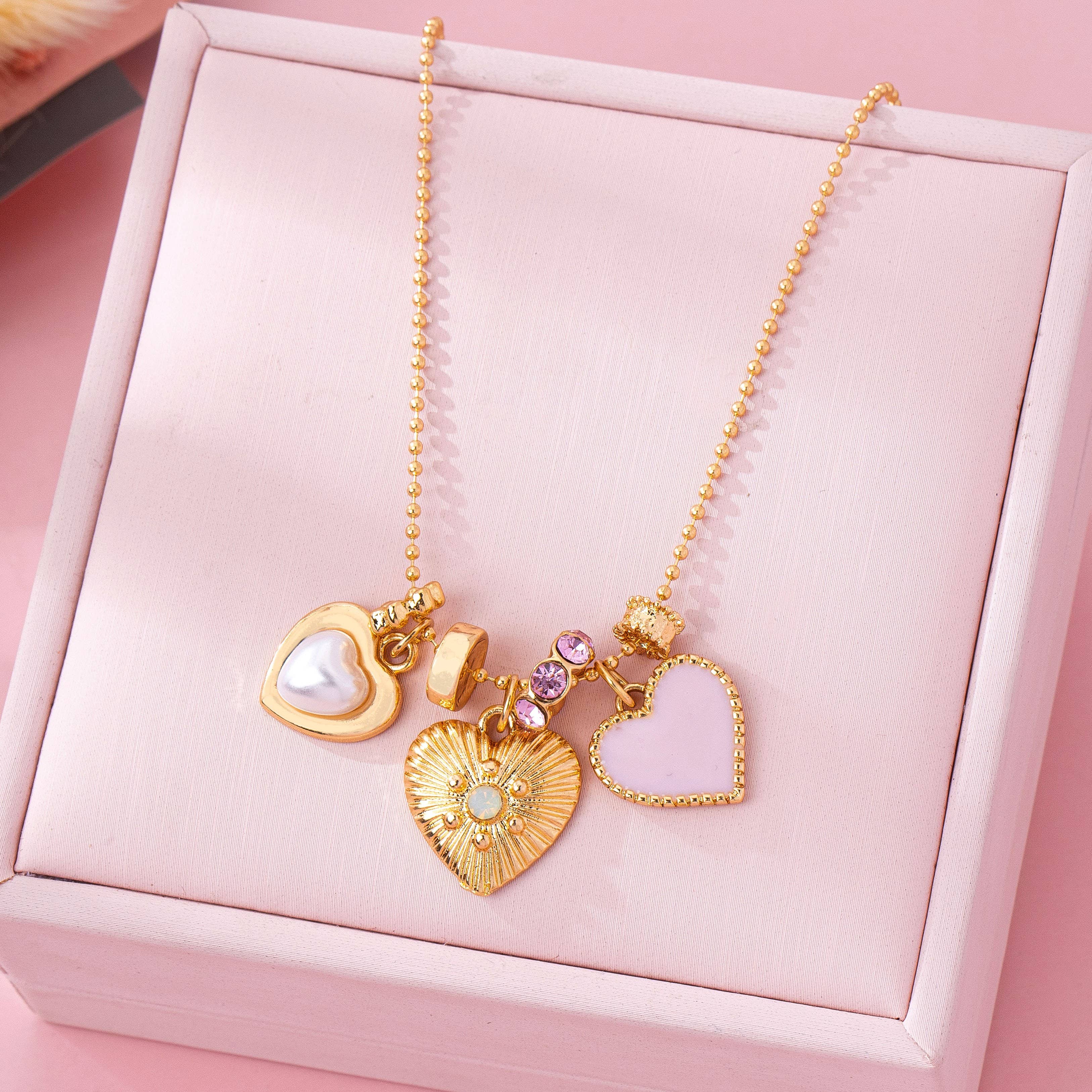 Multi-Heart Charm Necklace