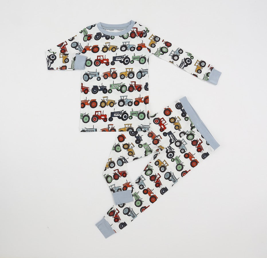 Vintage Tractors Bamboo Pajamas Set - Toddler
