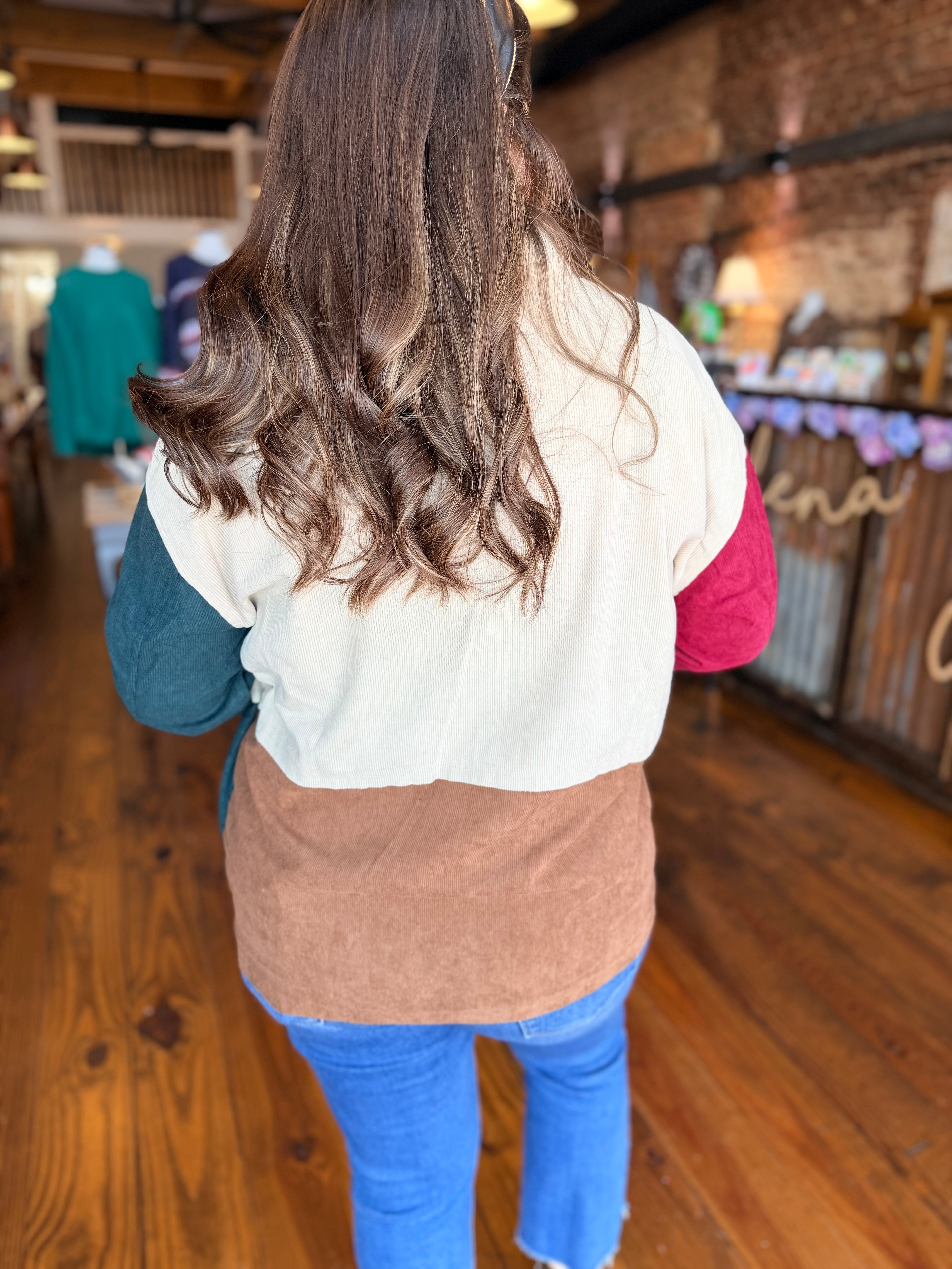 The Colorblock Cord Shacket