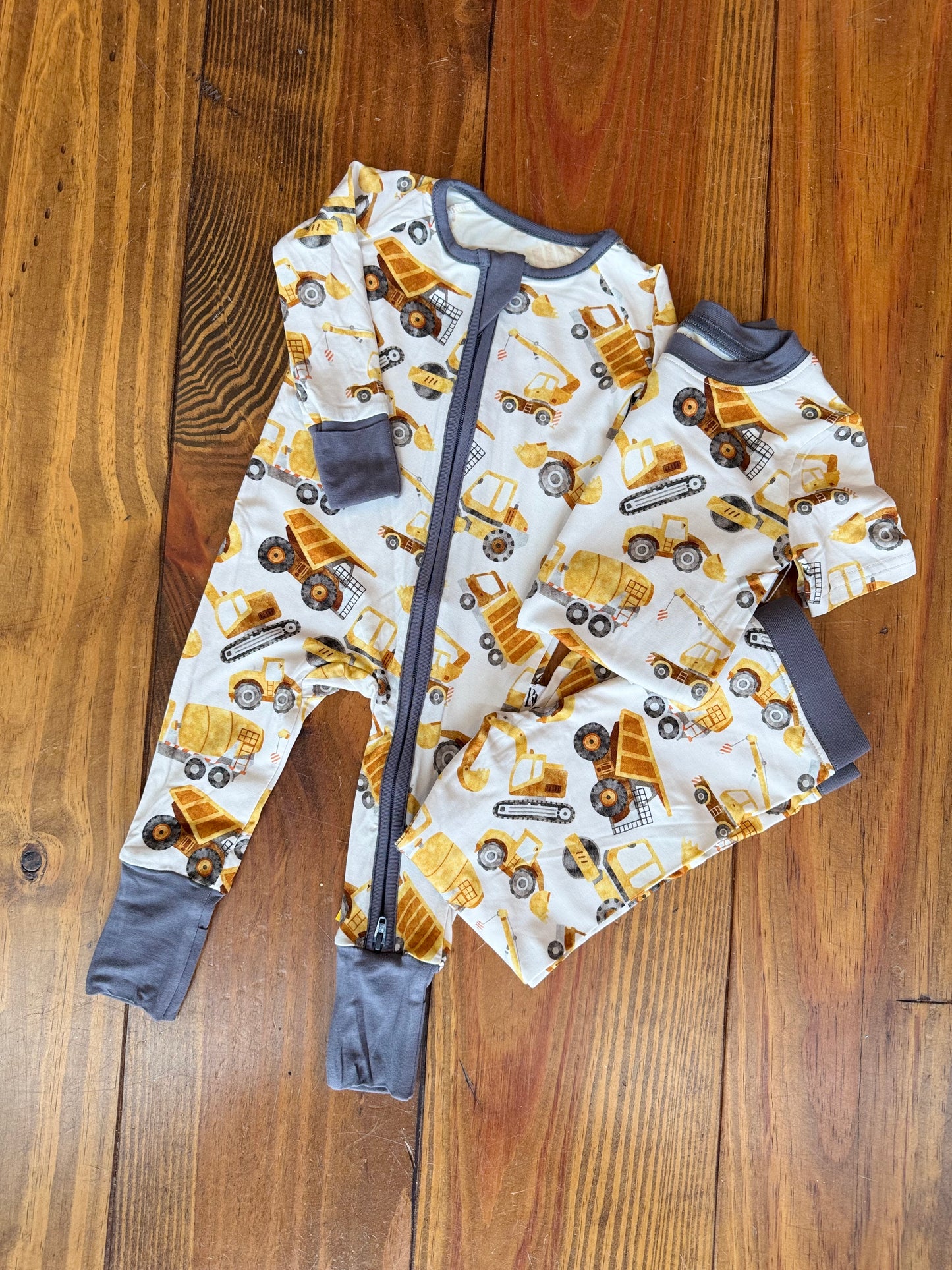 Construction Site Bamboo Zippie Pajamas