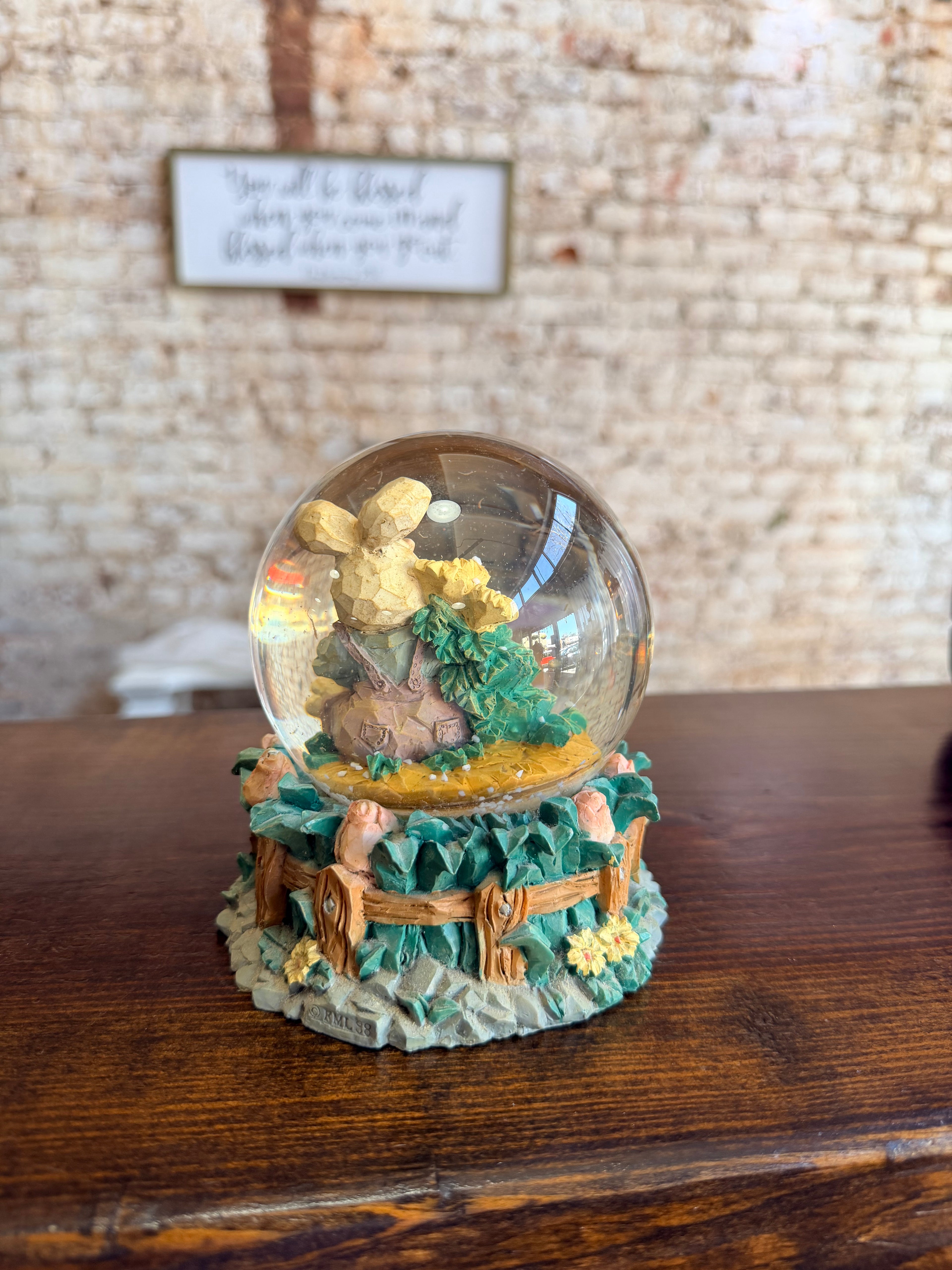 Spring Bunny Snow Globe
