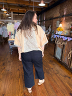 Cropped High-Rise Wide Leg Trouser Pants