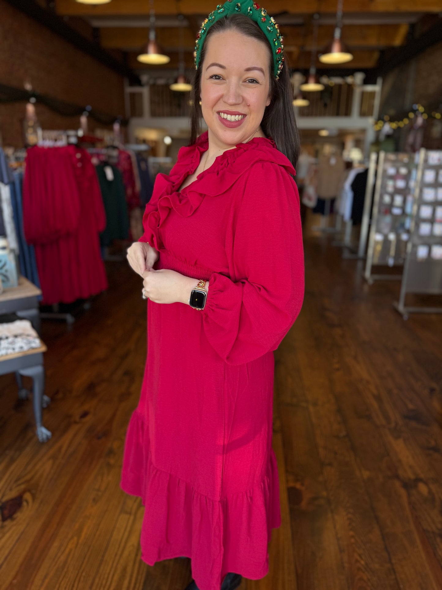 Remarkable in Red Midi Dress