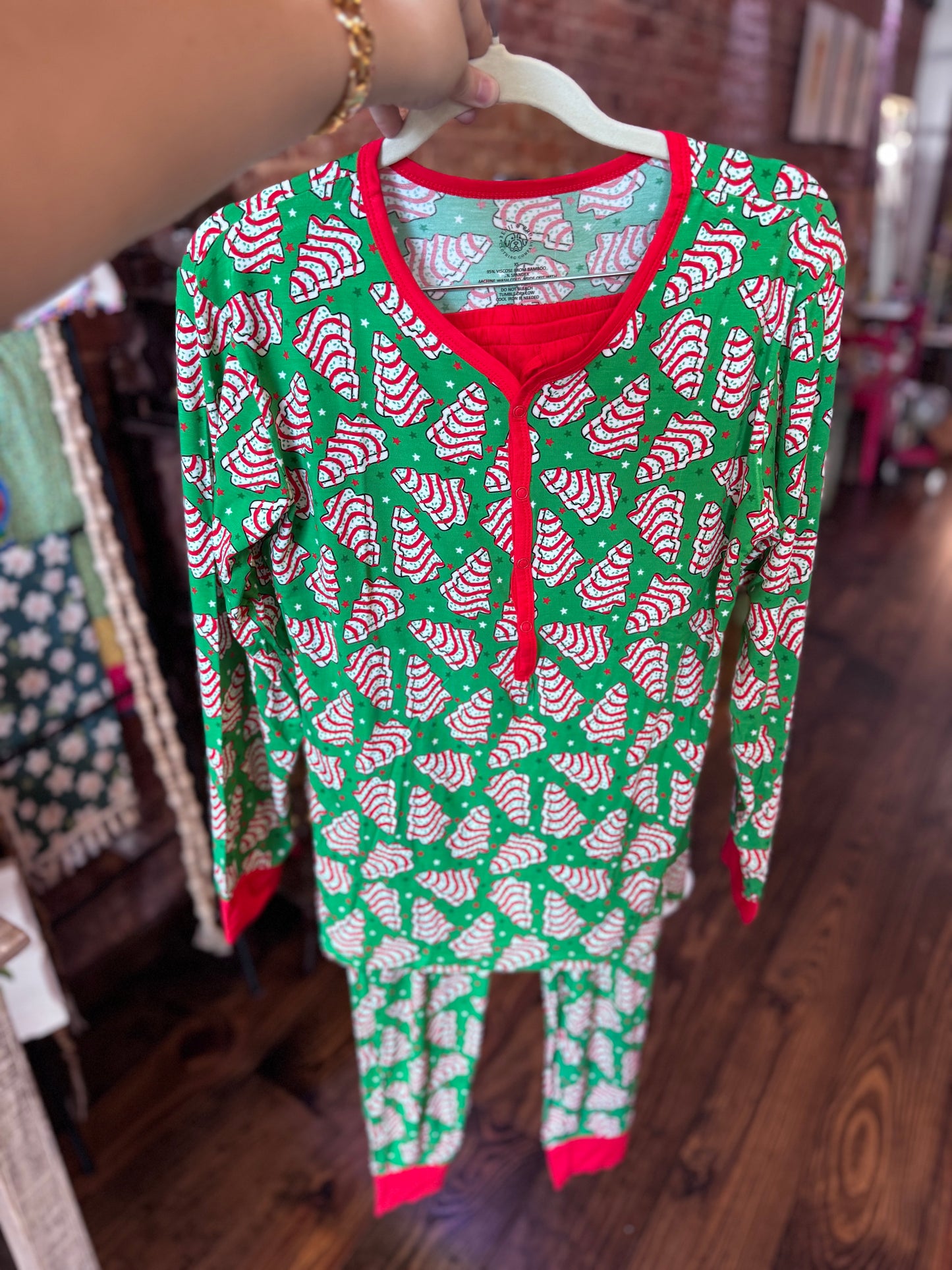 Christmas Tree Cakes Bamboo Pajamas Set - Adult