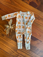 Peachy Blooms Bamboo Zippie Pajamas