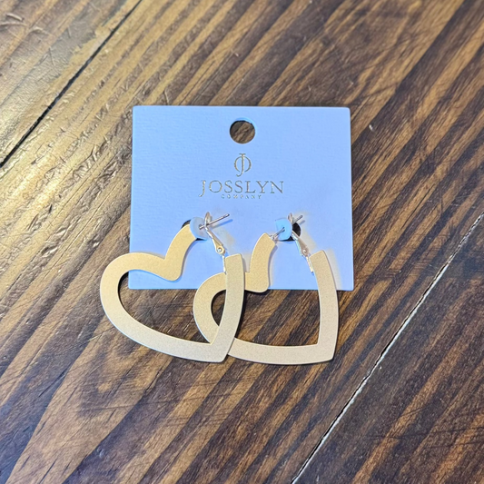 Matte Heart Hoop Earrings