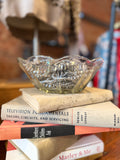Vintage 8” Scalloped Rim & Paneled Clear Glass Serving Bowl