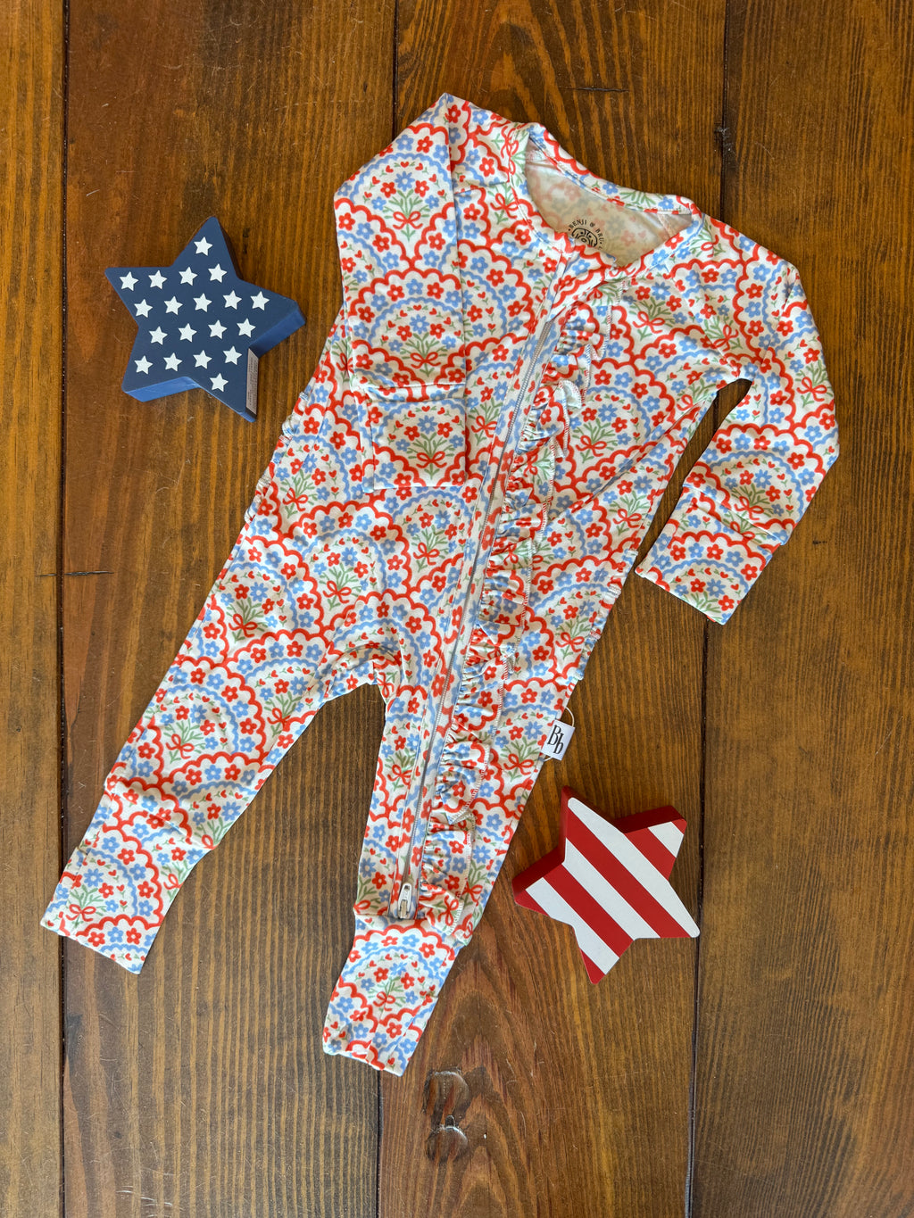 Americana Bloom Bamboo Zippie Pajamas