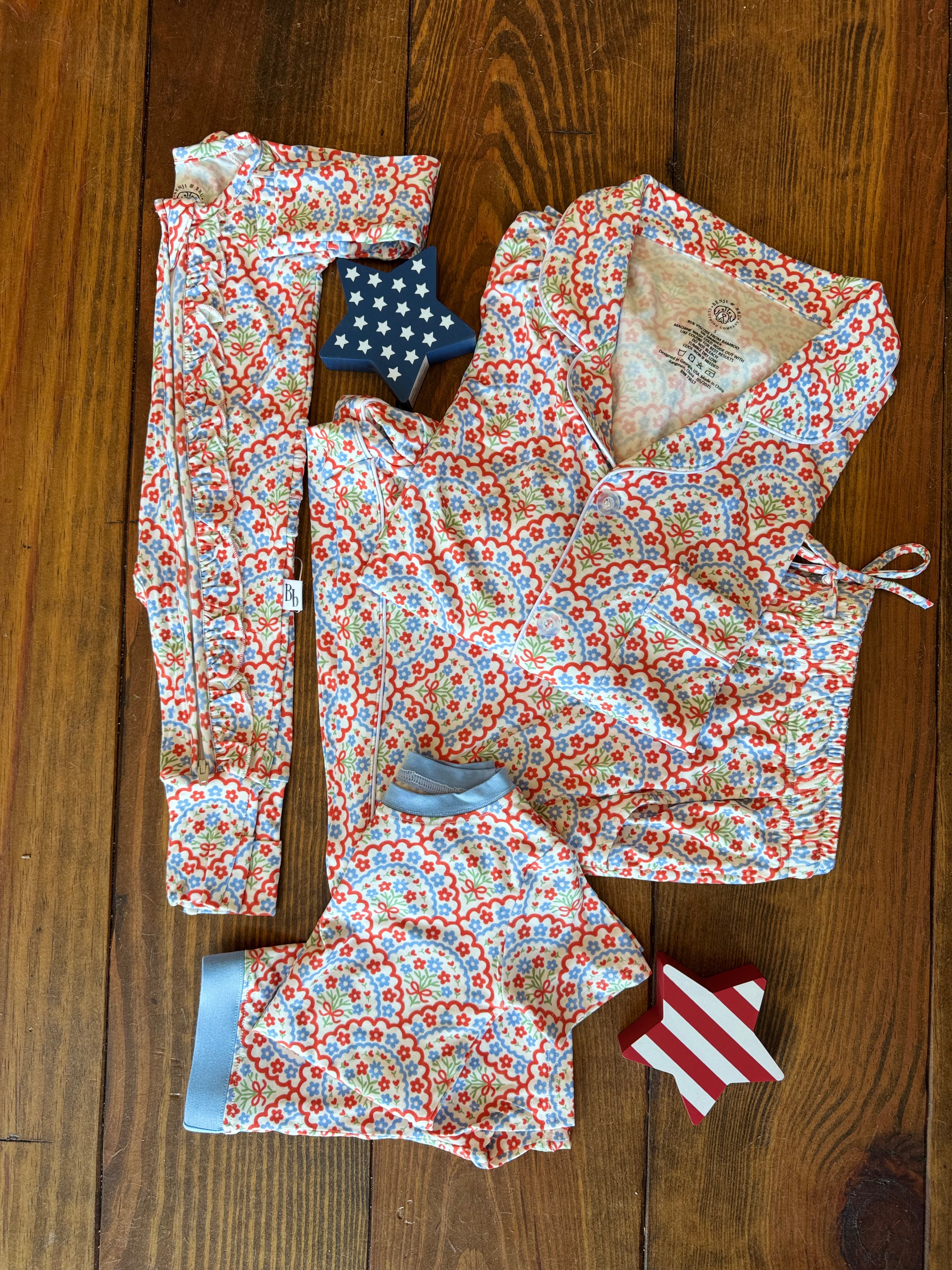 Americana Bloom Bamboo Zippie Pajamas