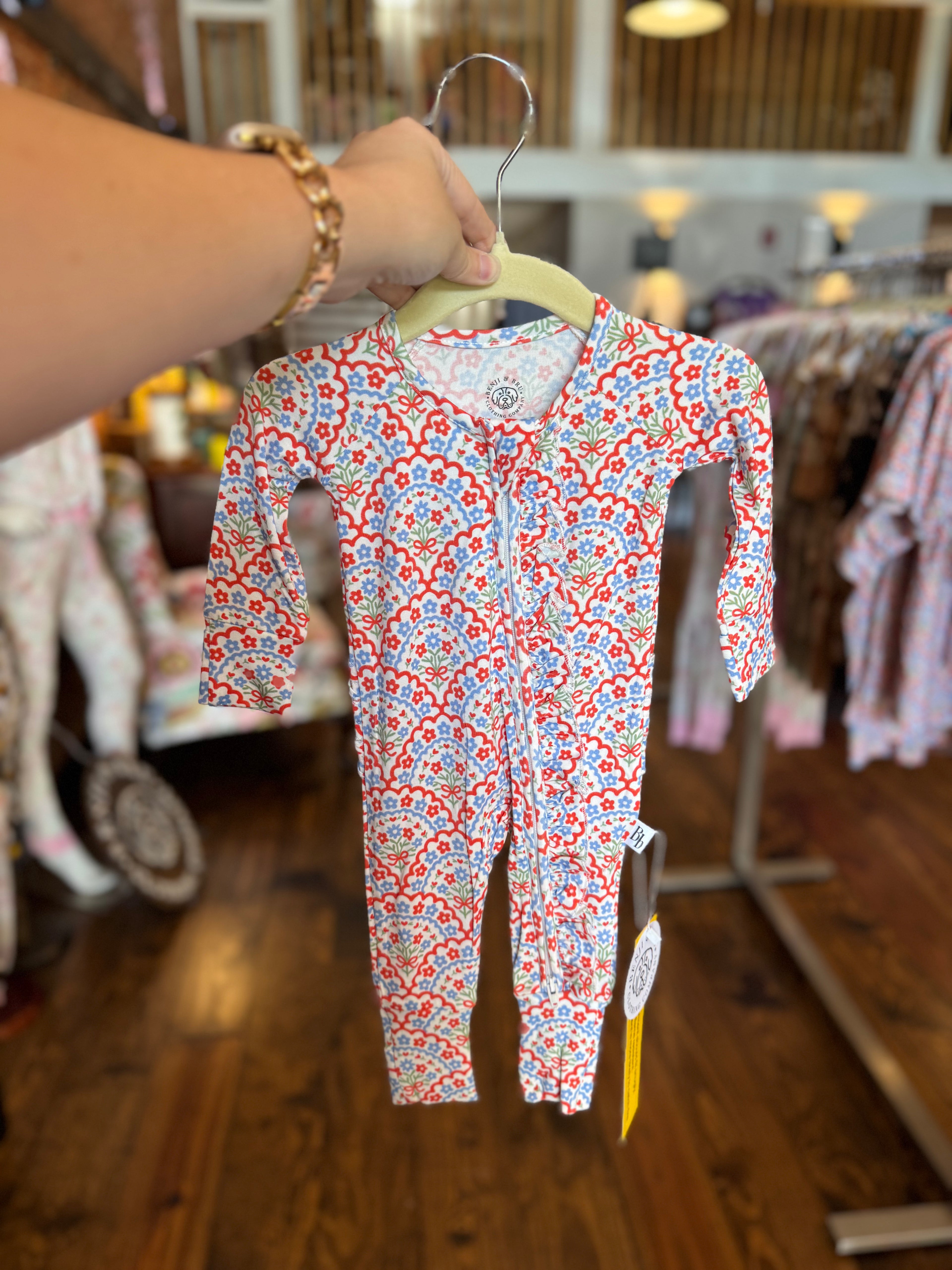 Americana Bloom Bamboo Zippie Pajamas