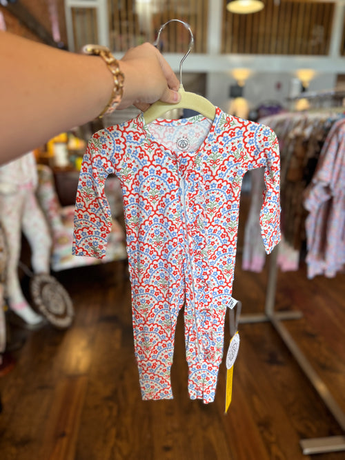 Americana Bloom Bamboo Zippie Pajamas