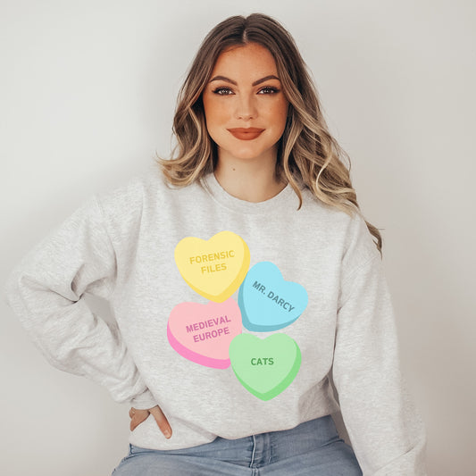 Custom Conversation Hearts Tee or Sweatshirt - PRE-ORDER