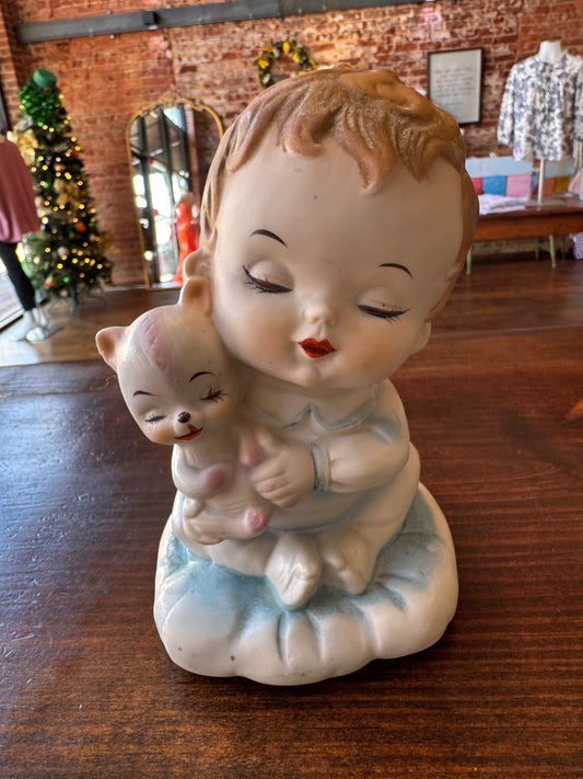 Baby & Teddy Ceramic Figurine