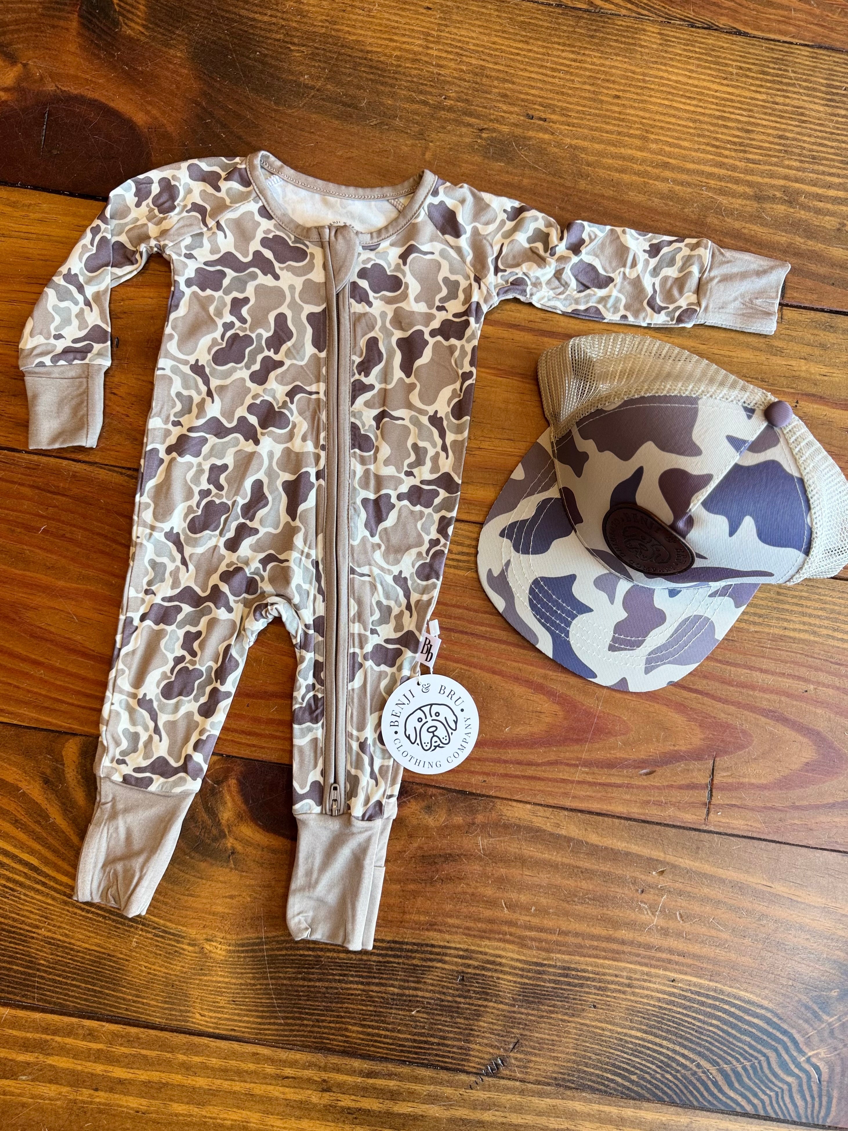 "Big Chad" Camo Bamboo Zippie Pajamas