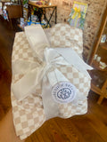 Cream Checkered Bamboo Baby Blanket
