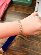 Gold Dipped Mixed Two Tone Chain Bracelet