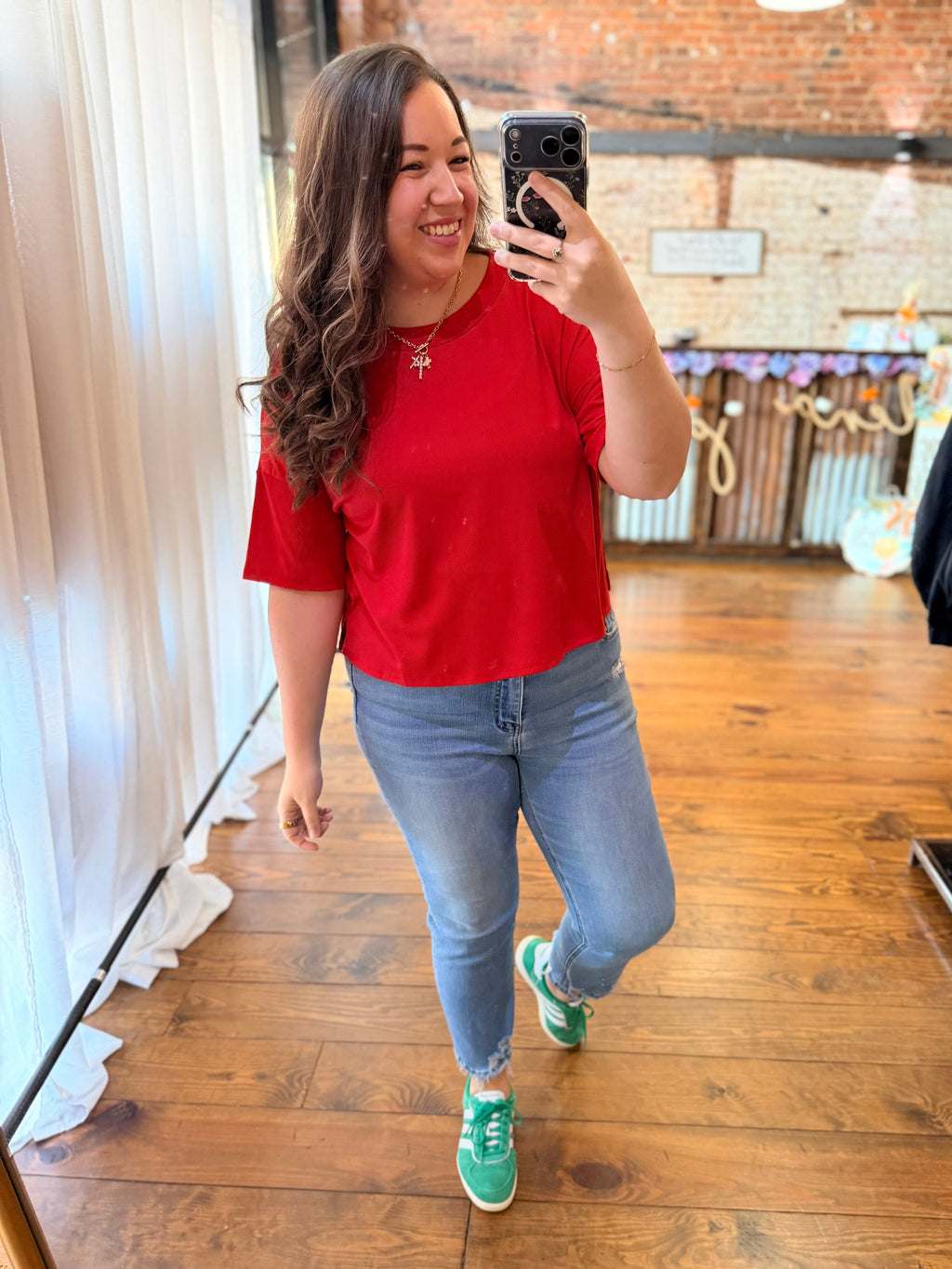 The Classic Red Ribbed Top