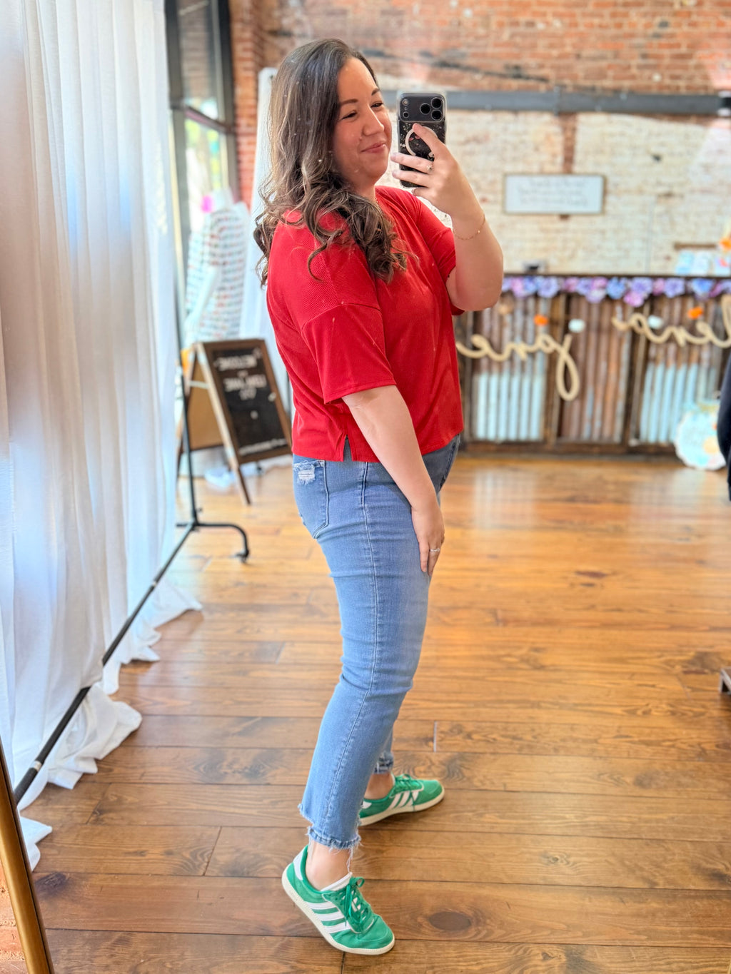 The Classic Red Ribbed Top