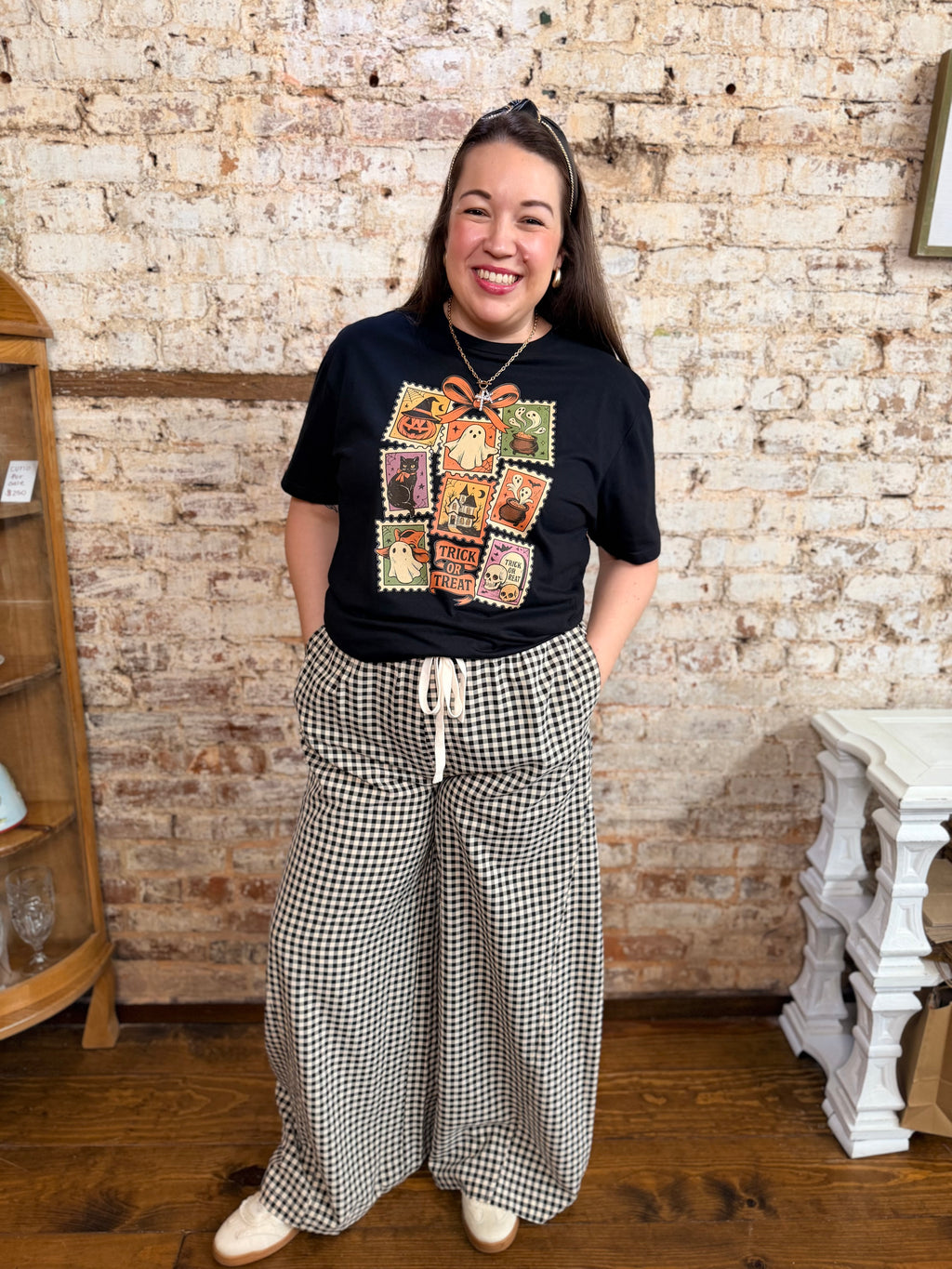 Check Please Wide Leg Pants