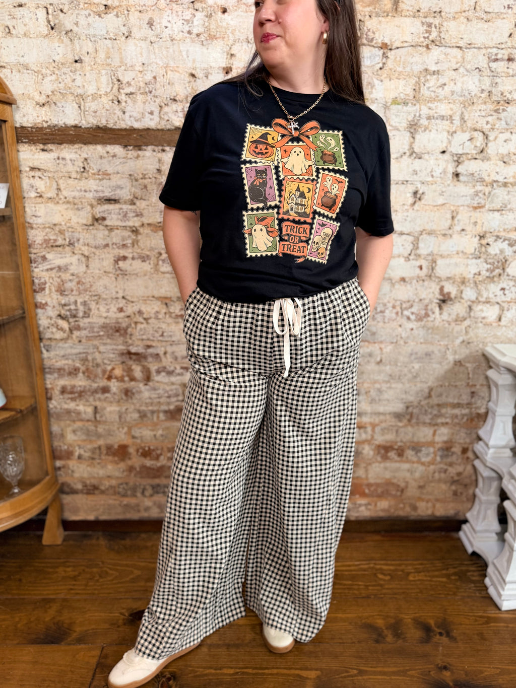 Check Please Wide Leg Pants
