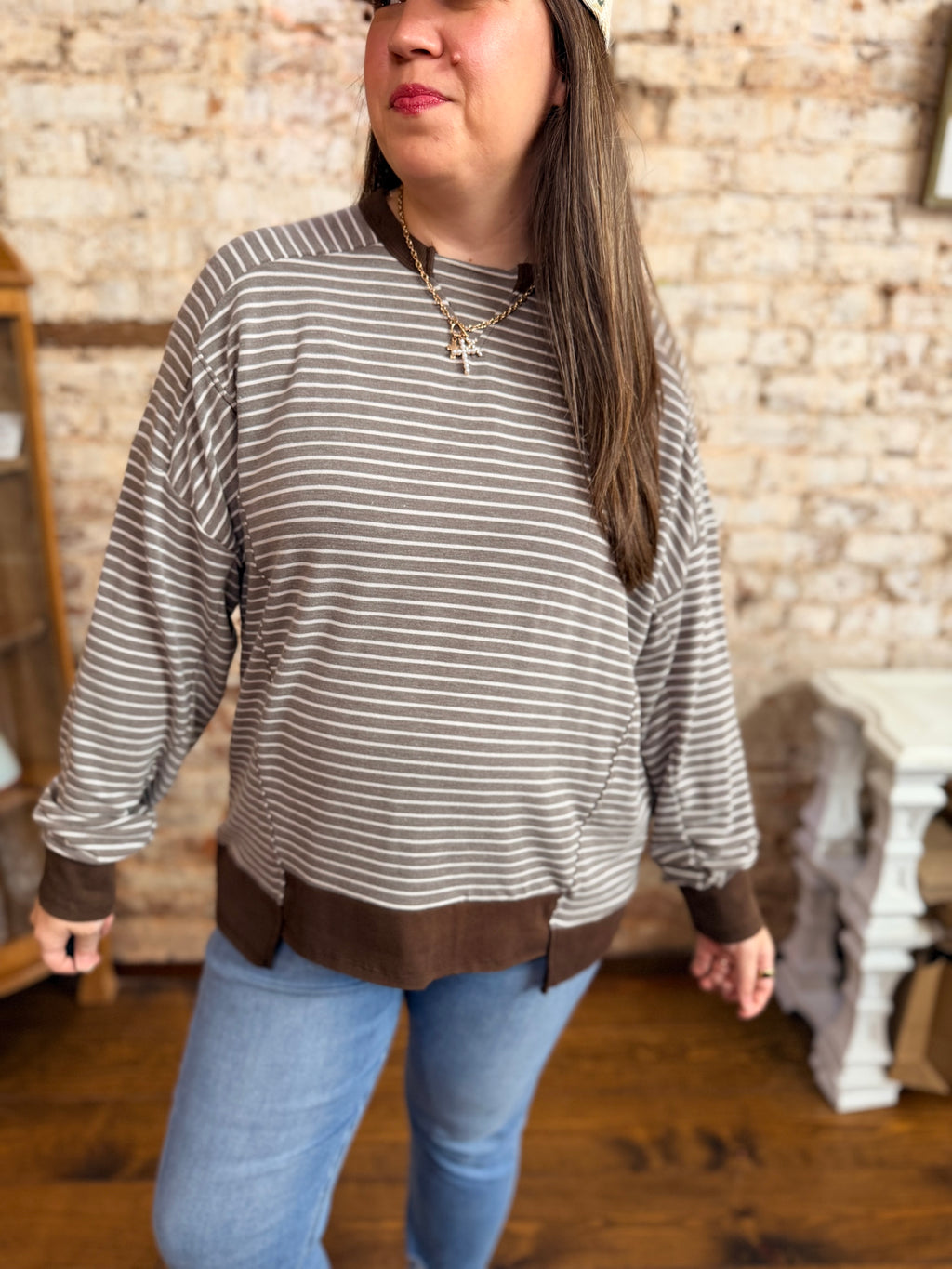 Easy Does It Striped Pullover Top