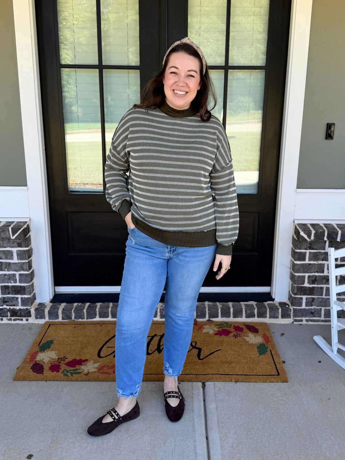 Falling Into Cozy Striped Sweater