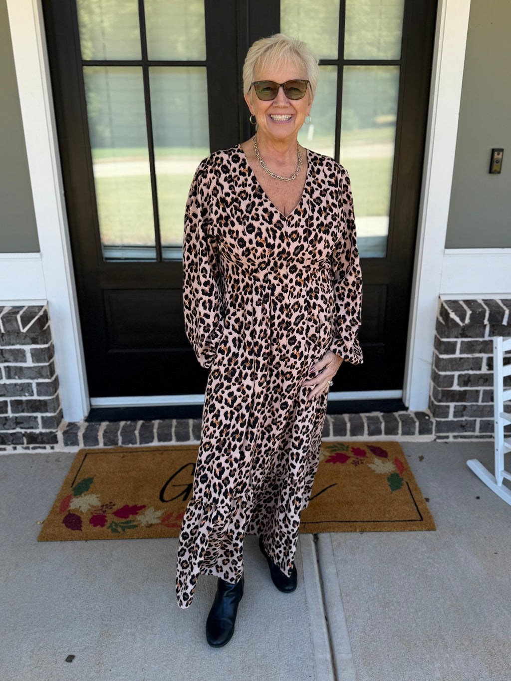 Wild About Fall Leopard Midi Dress
