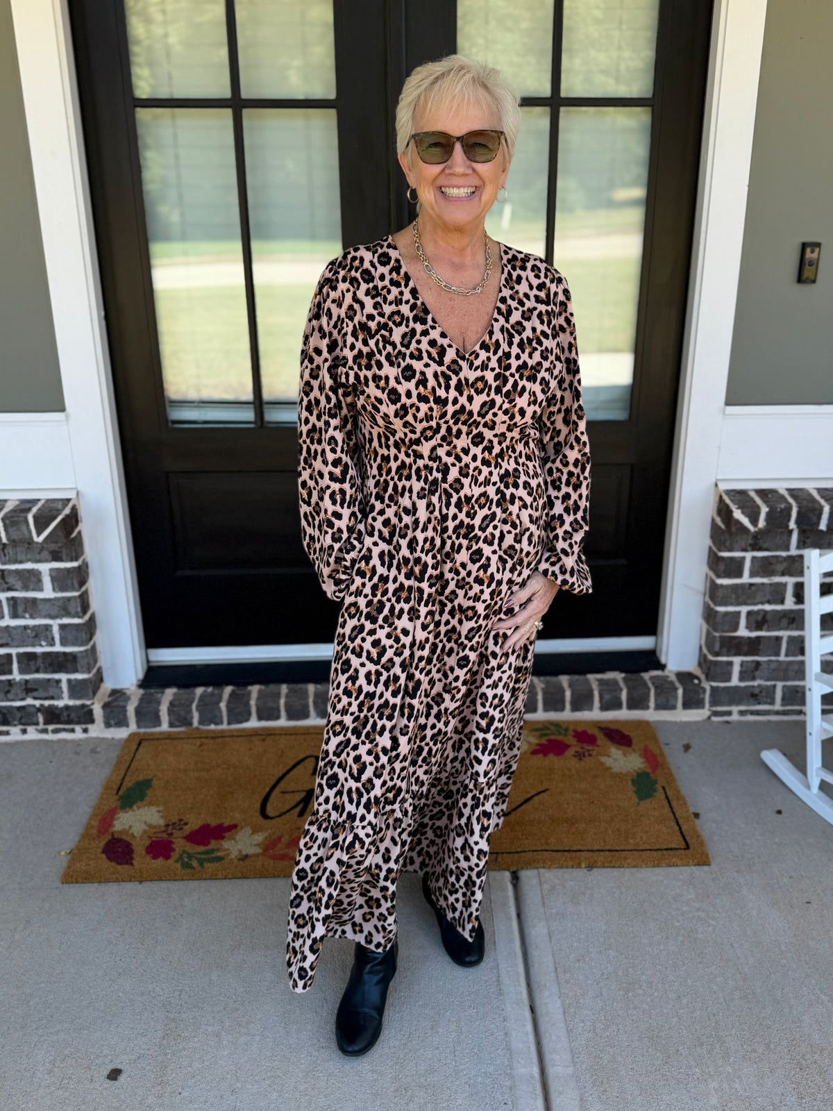 Wild About Fall Leopard Midi Dress