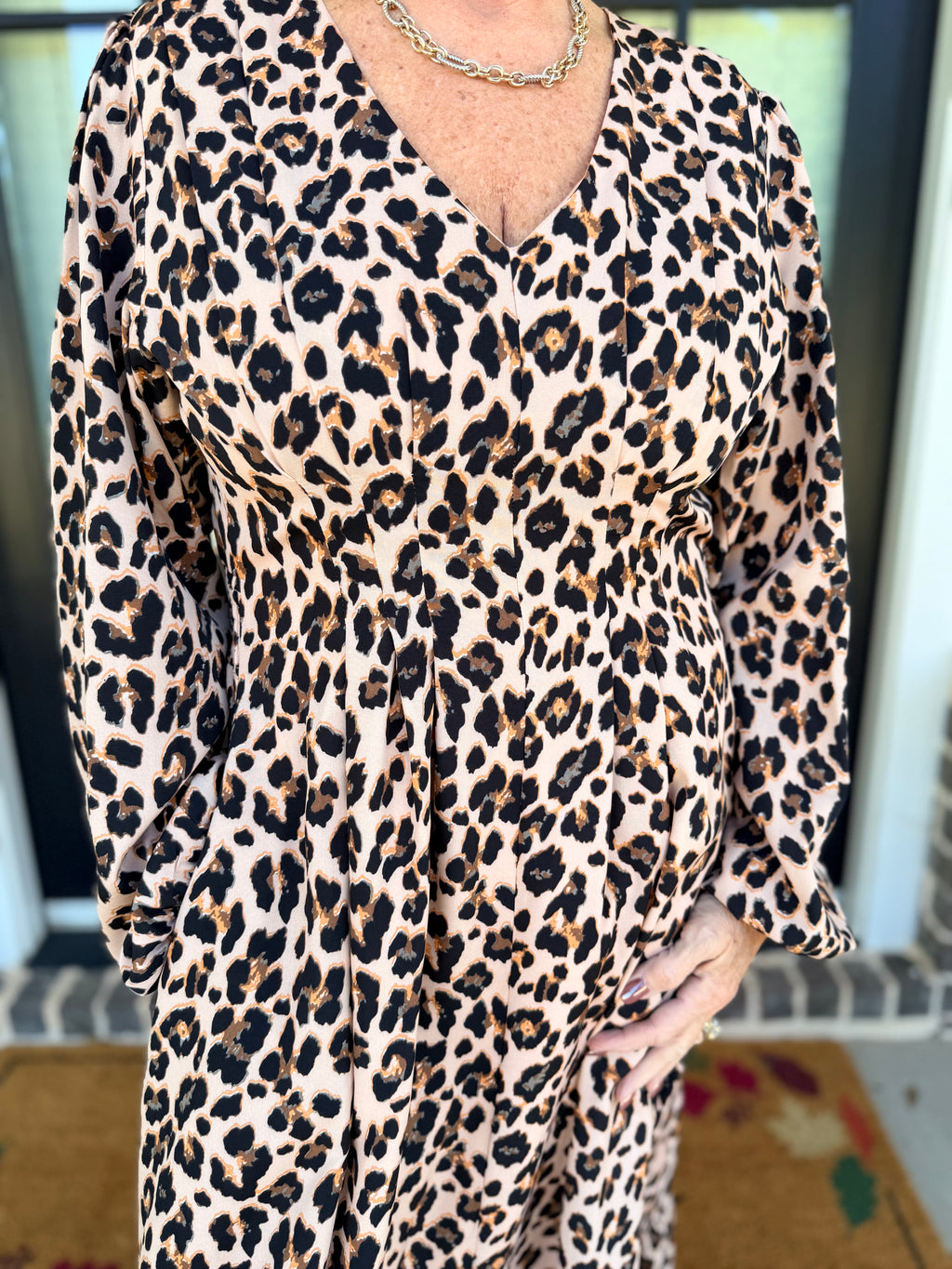 Wild About Fall Leopard Midi Dress