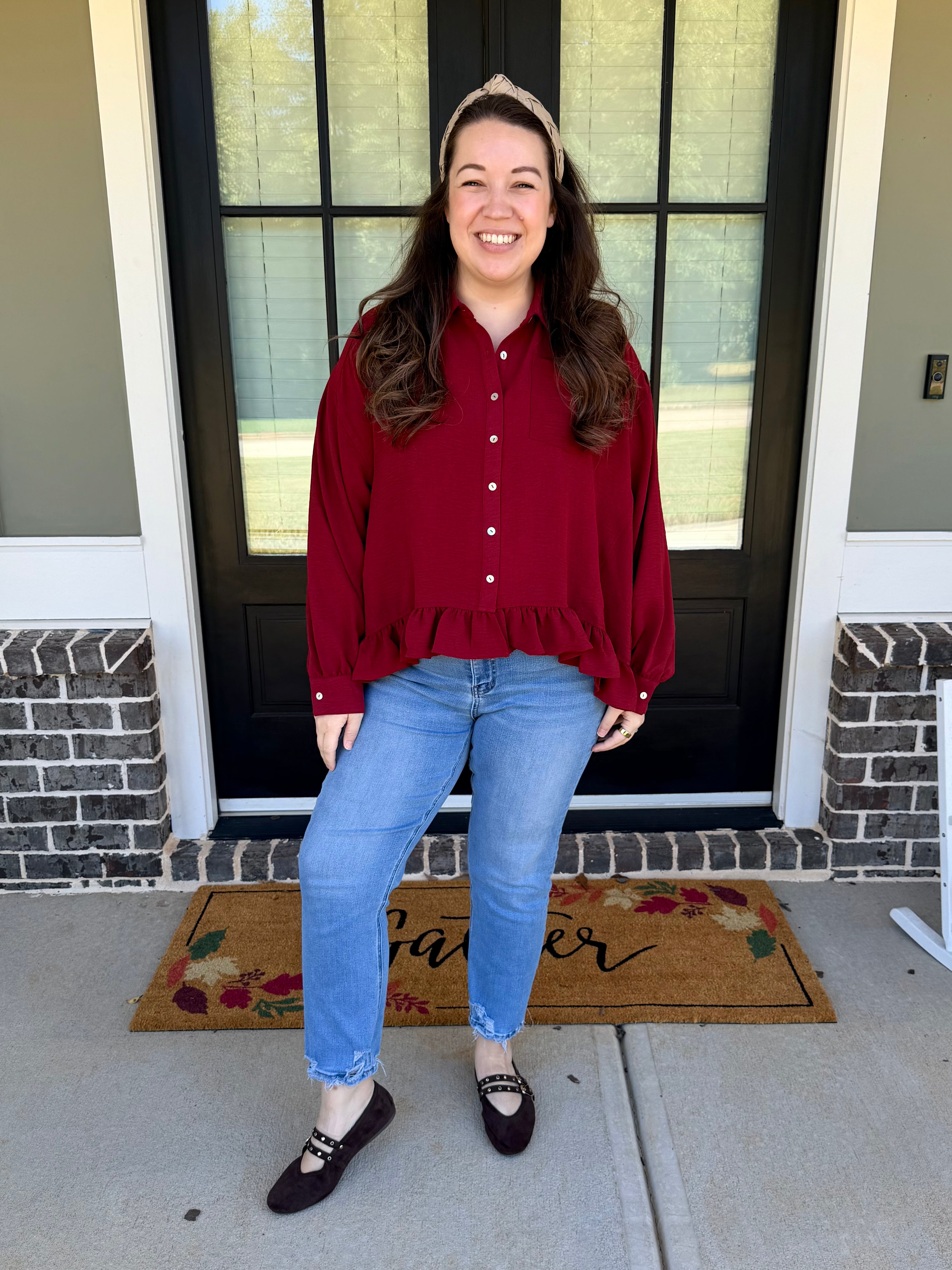 Cranberry Crush Ruffle Top