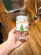 Vintage-Style Christmas Village Drinking Glasses – Set of 2