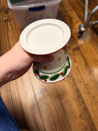 Nikko Christmas Holly Ceramic Candle Holder