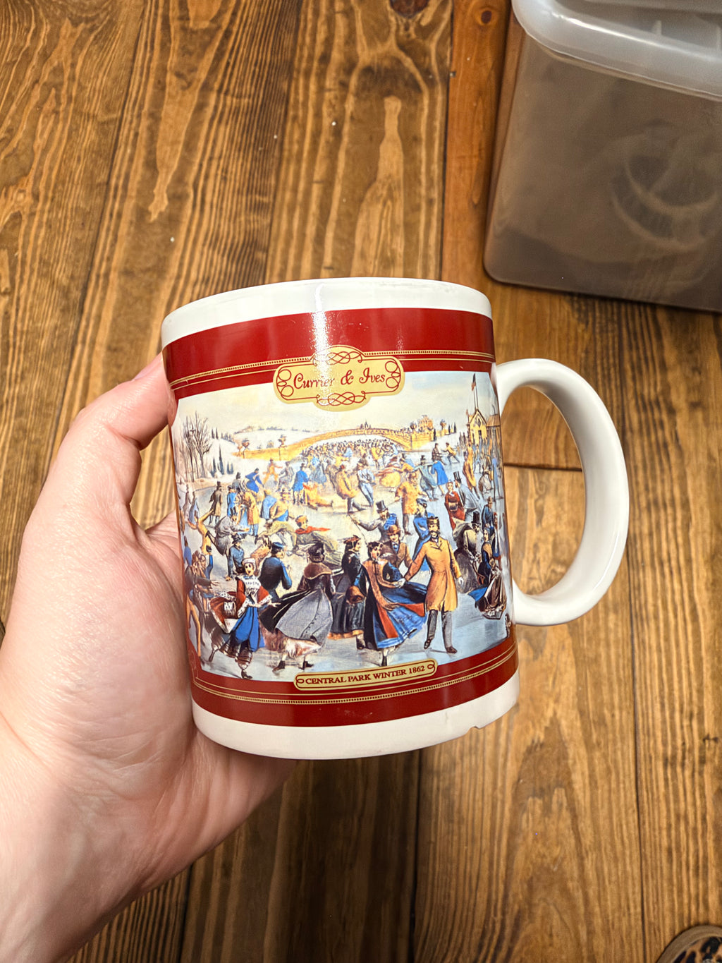 Currier & Ives Central Park Winter 1862 Christmas Mug