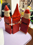 Rustic Santa Trio Hinged Christmas Figurine