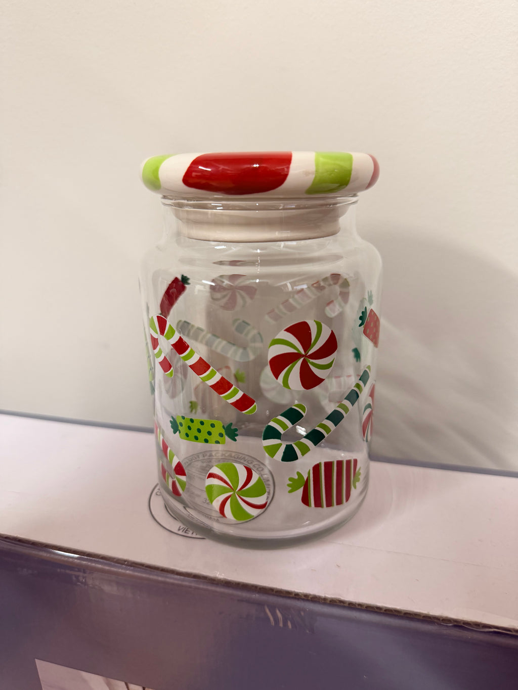 Christmas Candy Glass Storage Jar