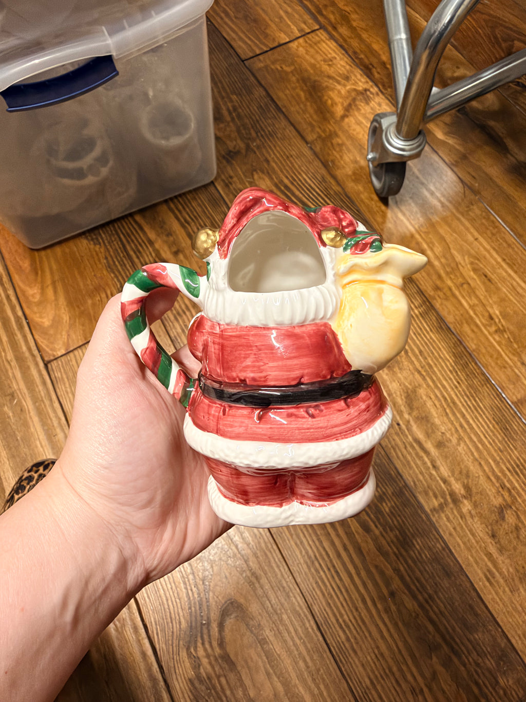 Vintage-Style Santa Ceramic Creamer Pitcher