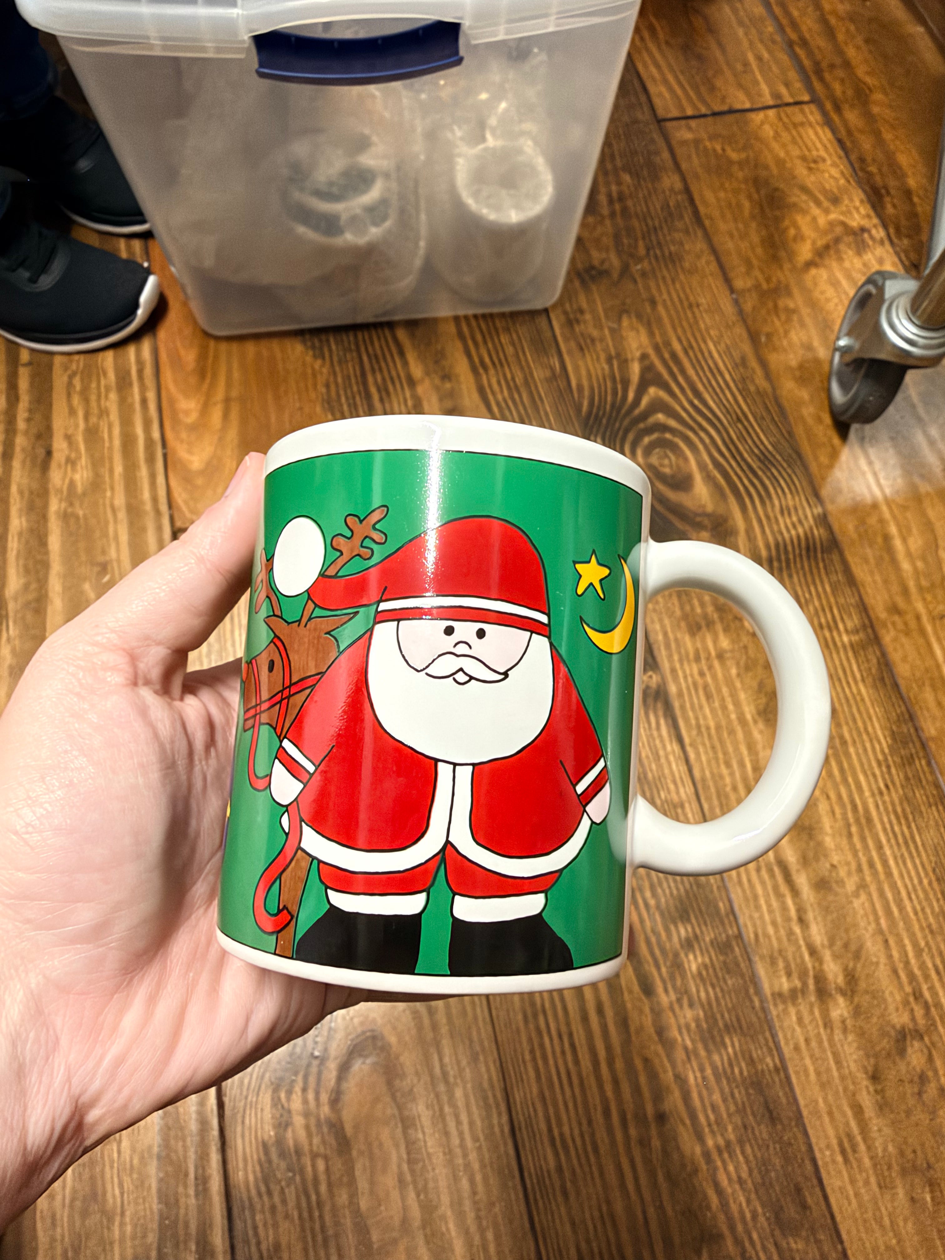 Retro Santa & Reindeer Christmas Mug