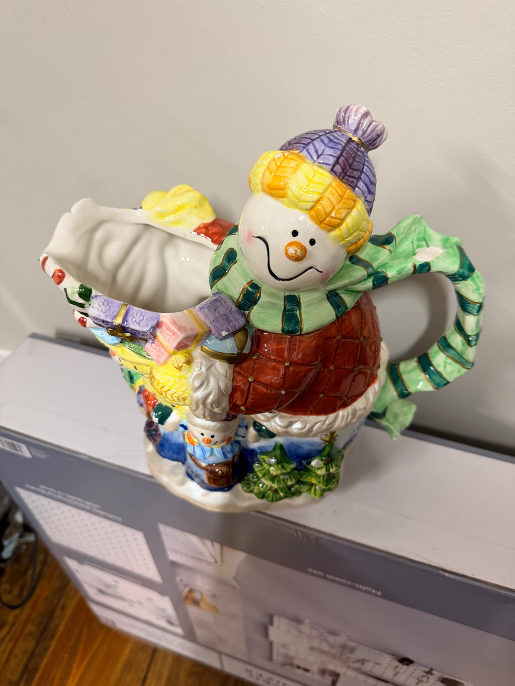 Vintage 2000 Snowman Christmas Teapot