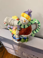 Vintage 2000 Snowman Christmas Teapot