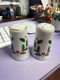 Vintage Japanese Holly & Berry Salt and Pepper Shakers