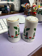 Vintage Japanese Holly & Berry Salt and Pepper Shakers