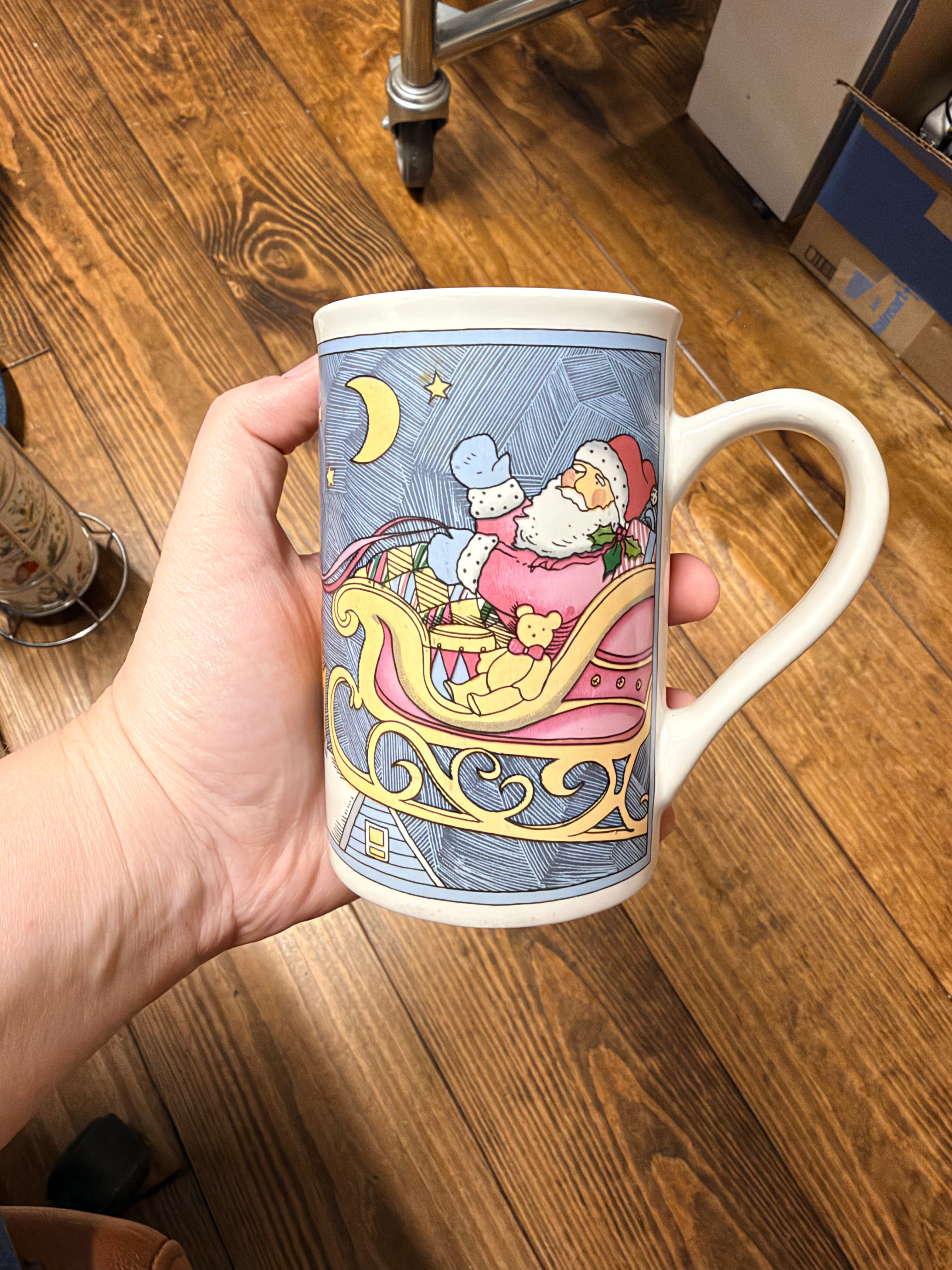 Storybook Santa & Reindeer Christmas Mug