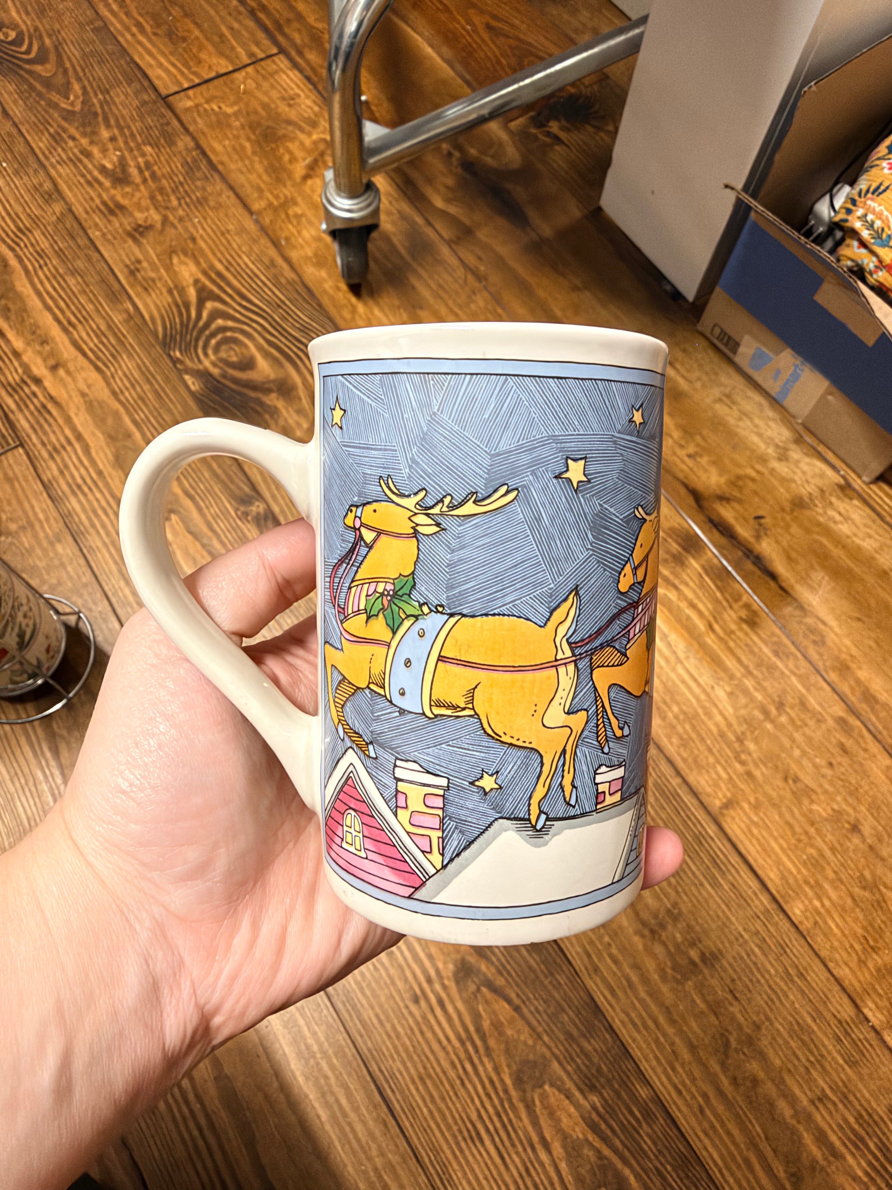 Storybook Santa & Reindeer Christmas Mug