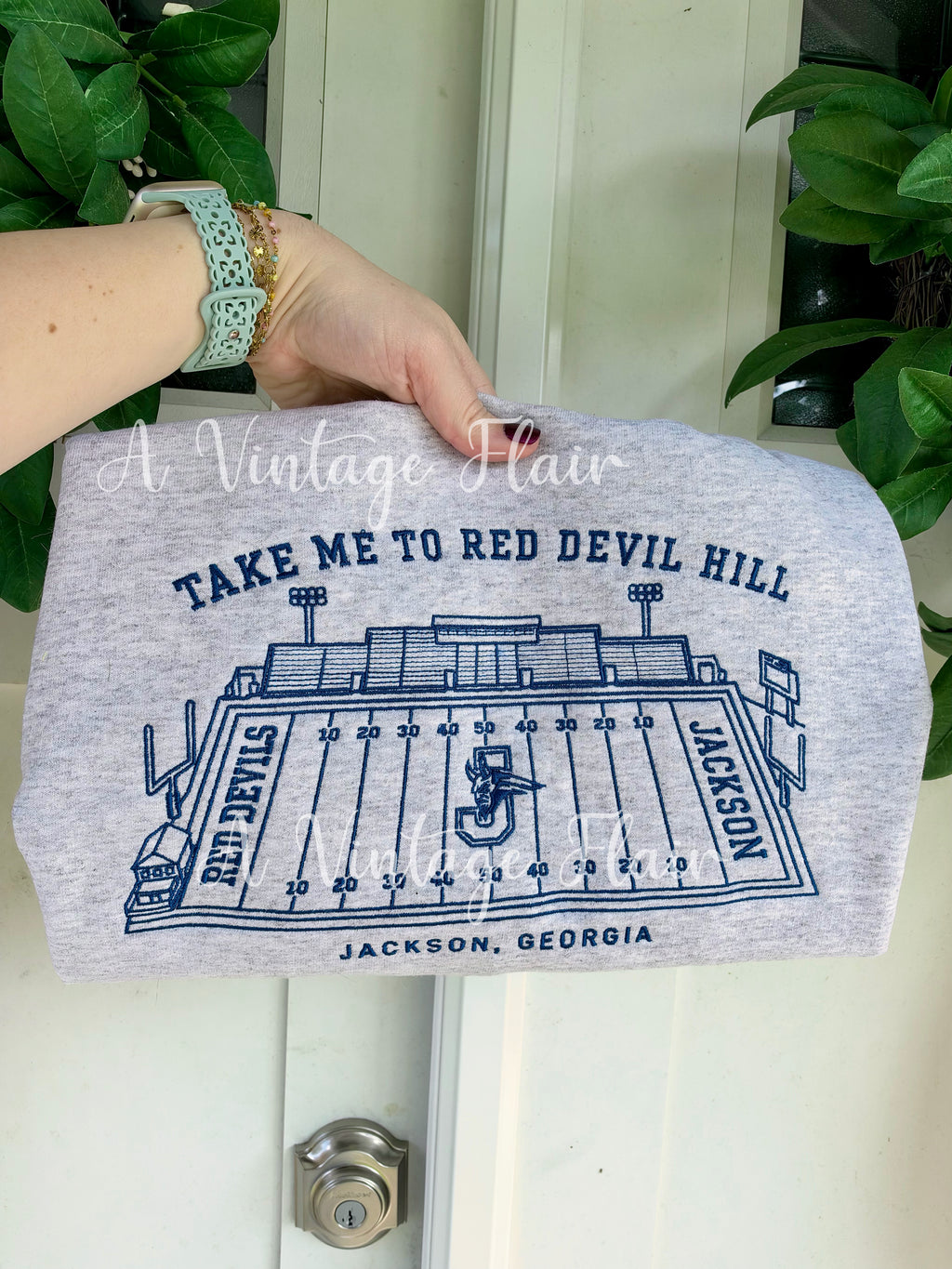 A Vintage Flair Red Devil Hill Sweatshirt