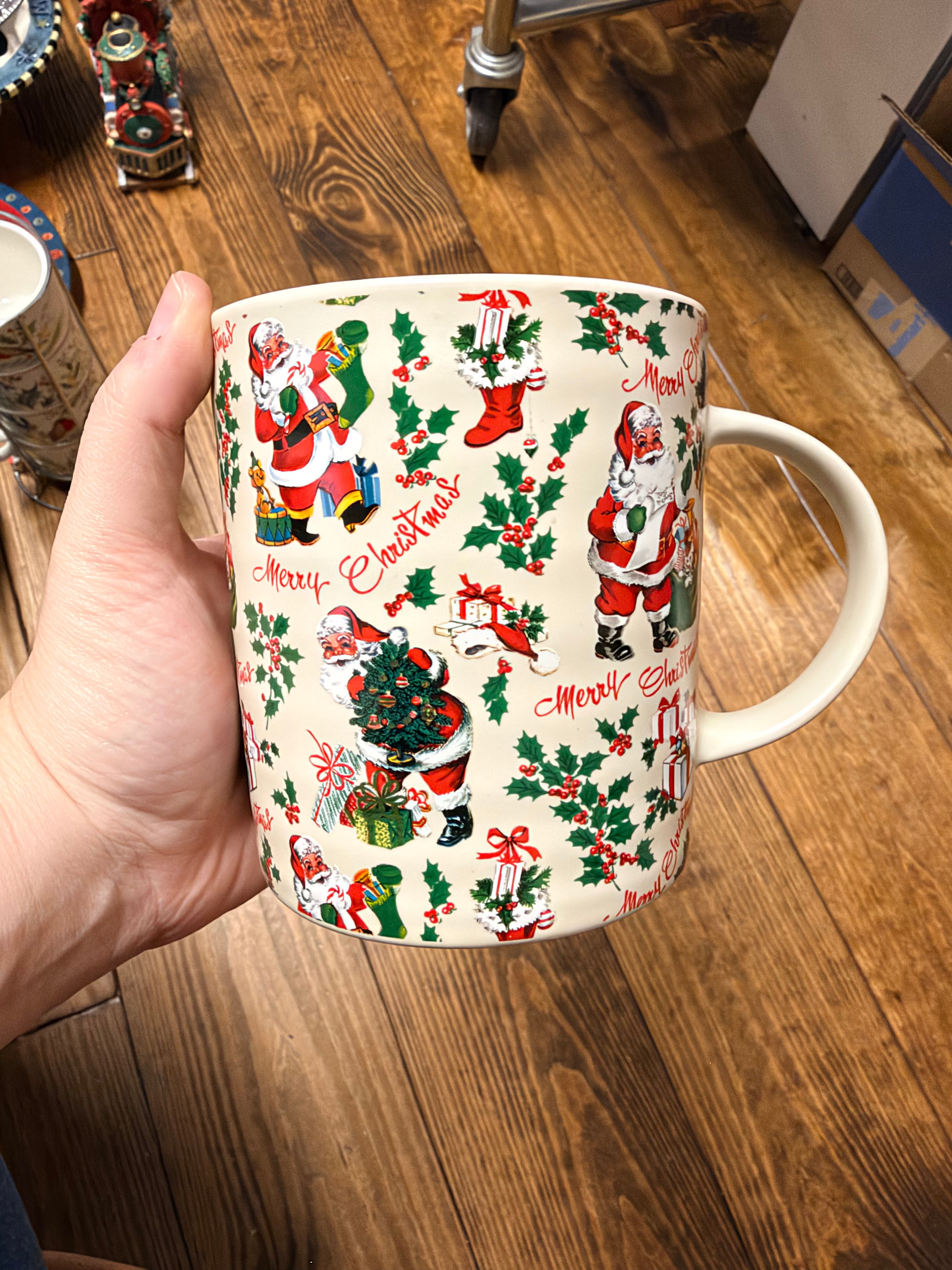 Oversized Santa Christmas Mug