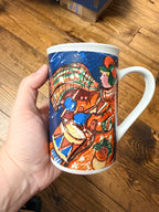 Vintage Illustrated Little Drummer Boy Christmas Mug